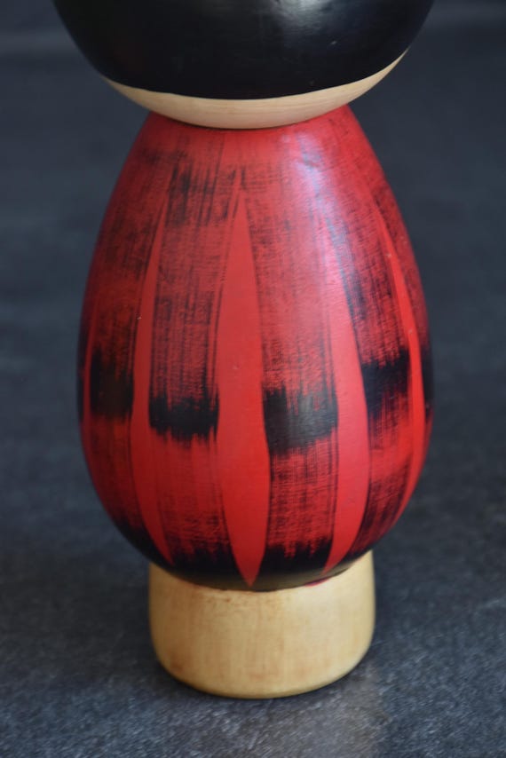 Hideo Ishihara Yukake Red Sunset Kokeshi Doll