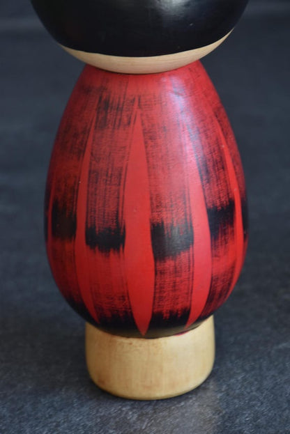 Hideo Ishihara Yukake Red Sunset Kokeshi Doll
