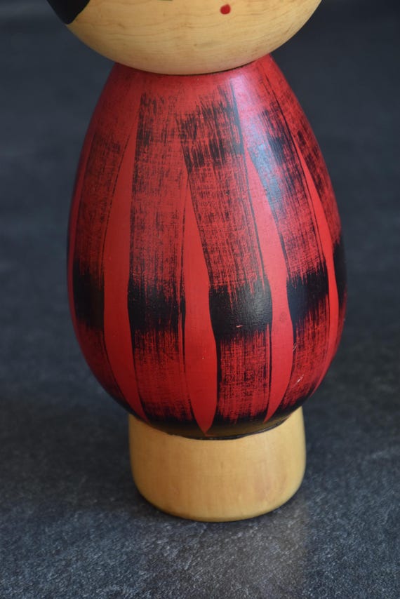 Hideo Ishihara Yukake Red Sunset Kokeshi Doll