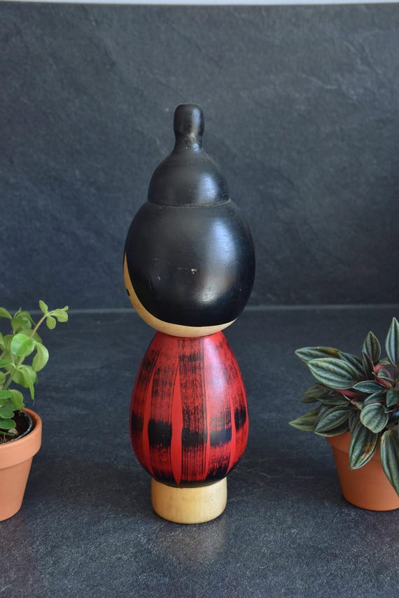 Hideo Ishihara Yukake Red Sunset Kokeshi Doll