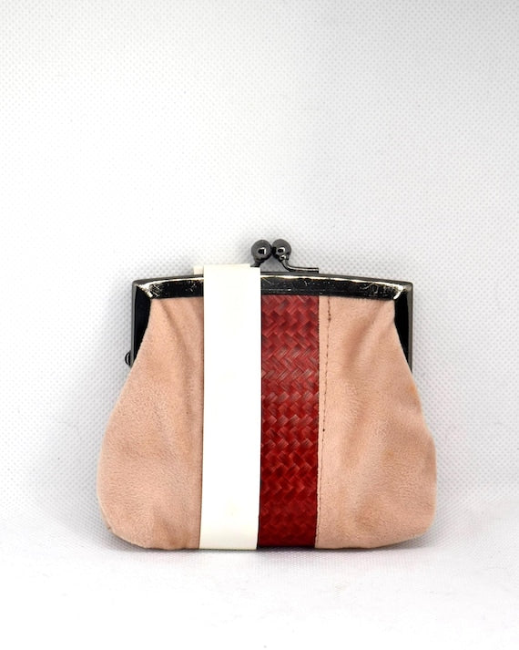 Hand-Woven Bamboo Gamaguchi Kiss-Lock Coin Purse