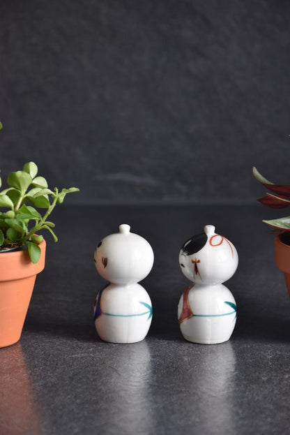 Kutani Porcelain Kokeshi Hina Dolls