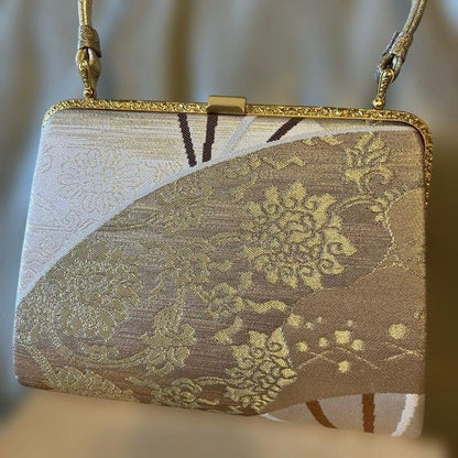 Brocade Fan Motif Kimono Bag