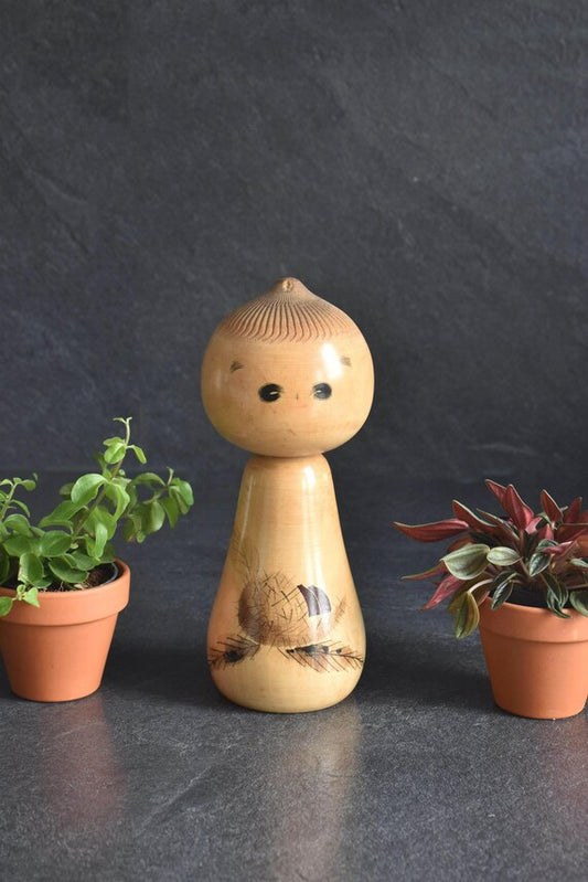 Masao Watanabe Kokeshi Autumn Chestnut Boy