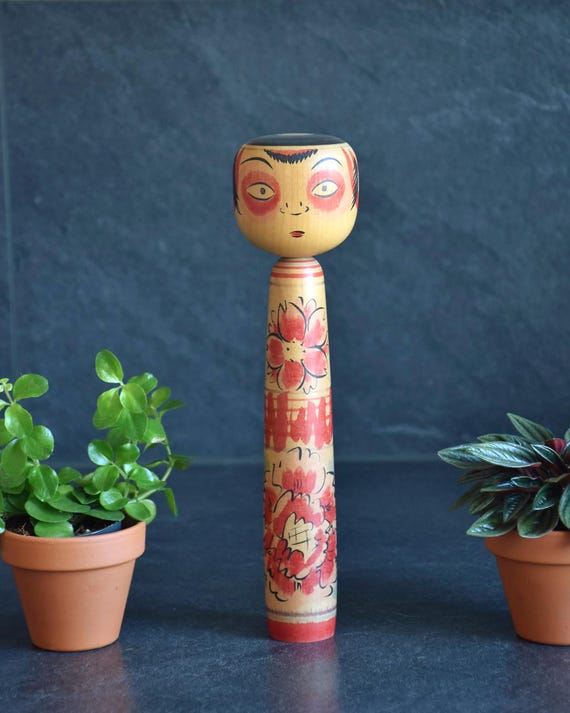 Nakanosawa Kokeshi Takobozu By Shigeharu Seya vintage Japanese wooden doll