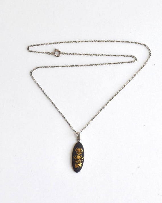 Higo Zogan Floral Pendant Necklace