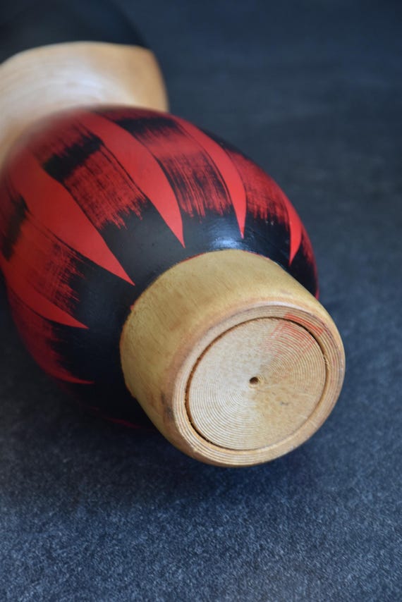 Hideo Ishihara Yukake Red Sunset Kokeshi Doll