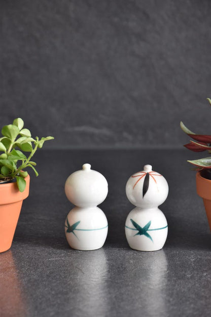 Kutani Porcelain Kokeshi Hina Dolls