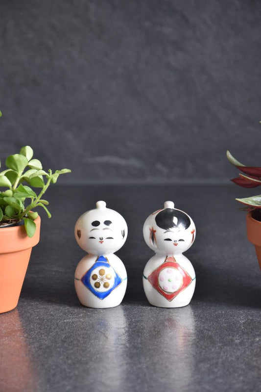 Kutani Porcelain Kokeshi Hina Dolls