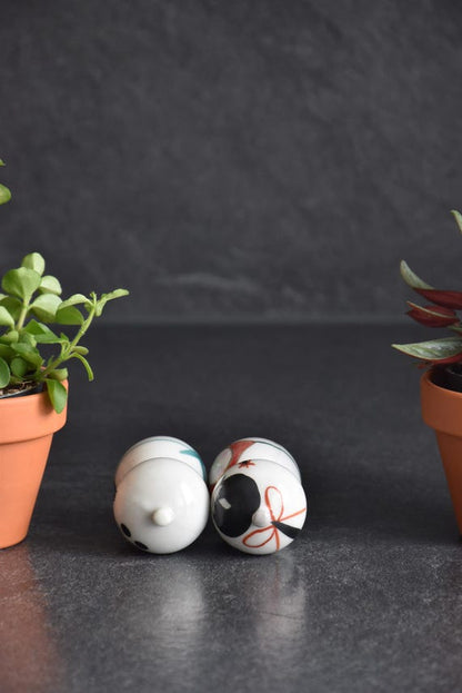 Kutani Porcelain Kokeshi Hina Dolls