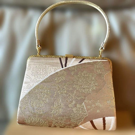 Brocade Fan Motif Kimono Bag
