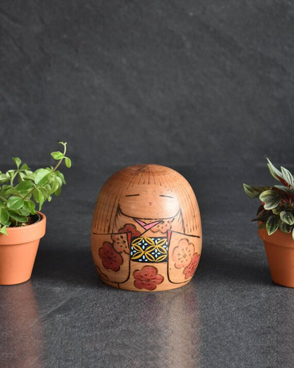Yoshio Otani Sosaku Kokeshi Floral Doll