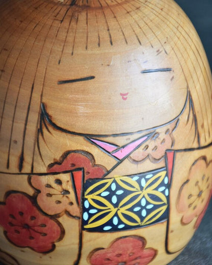 Yoshio Otani Sosaku Kokeshi Floral Doll