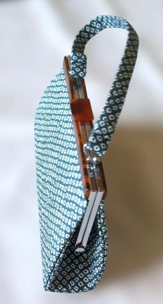 Shibori Indigo Blue Kimono Bag