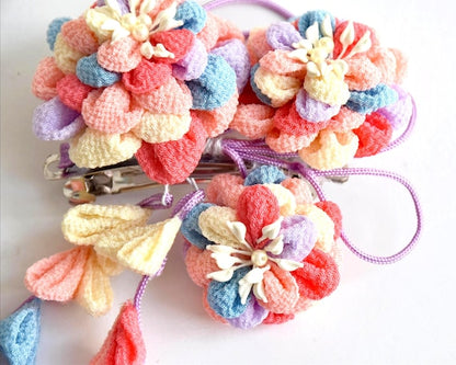 Tsumami Zaiku Chirimen Crepe Flower Kanzashi