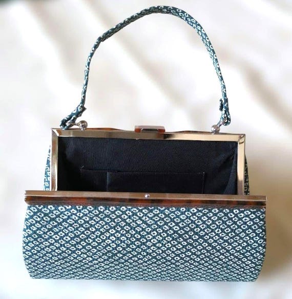 Shibori Indigo Blue Kimono Bag