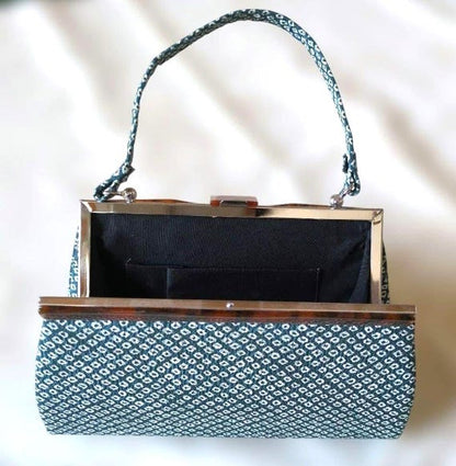 Shibori Indigo Blue Kimono Bag