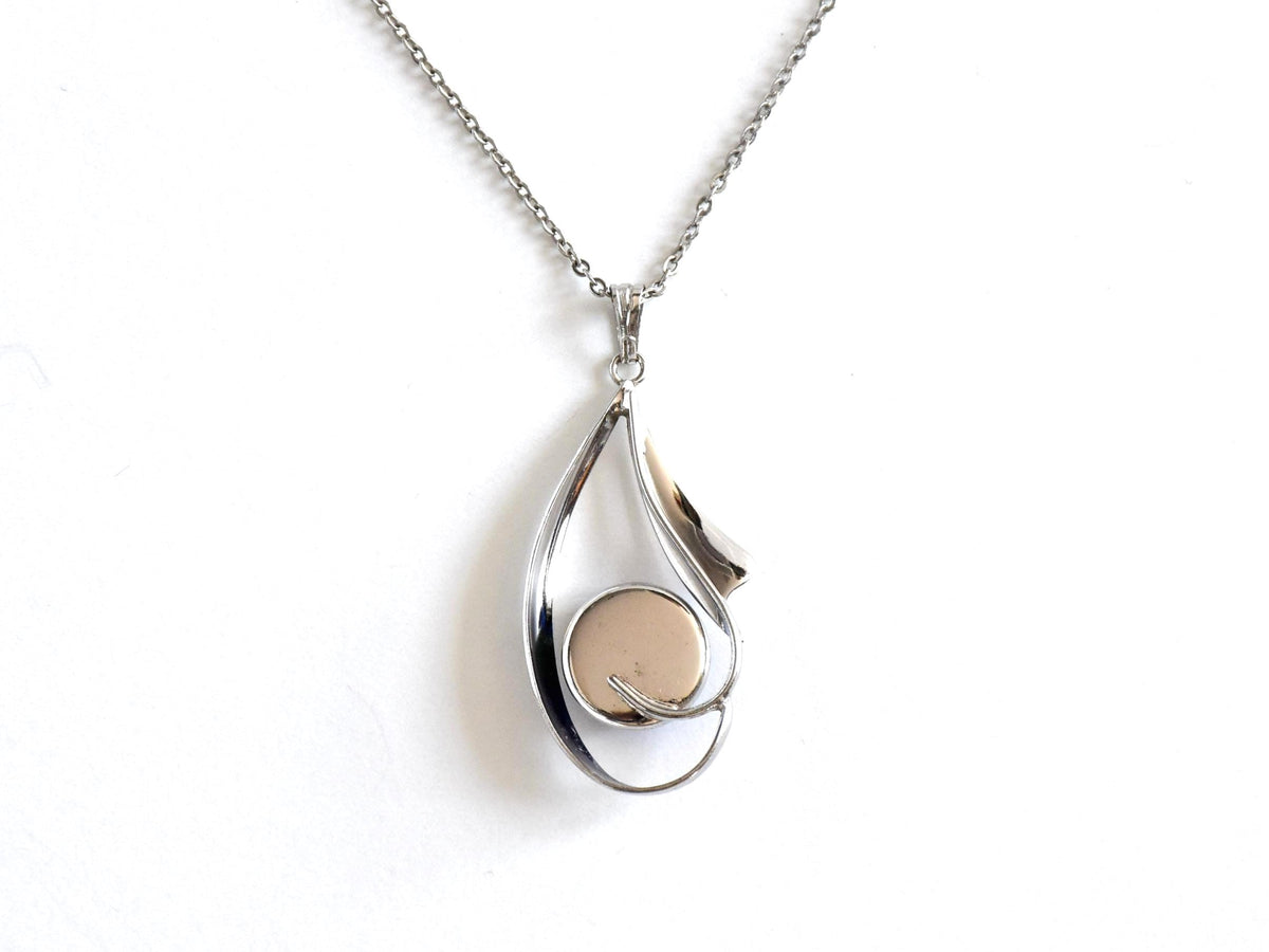 Japanese Oval Blue Pendant Necklace back view of the pendant