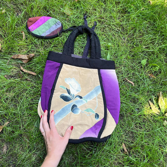 Kimono Tote with Floral Motif