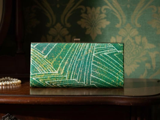 Silk Clutch Geometric Pattern