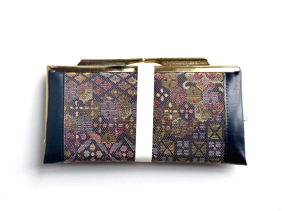 Yūki-Tsumugi Silk Gamaguchi Purse back view