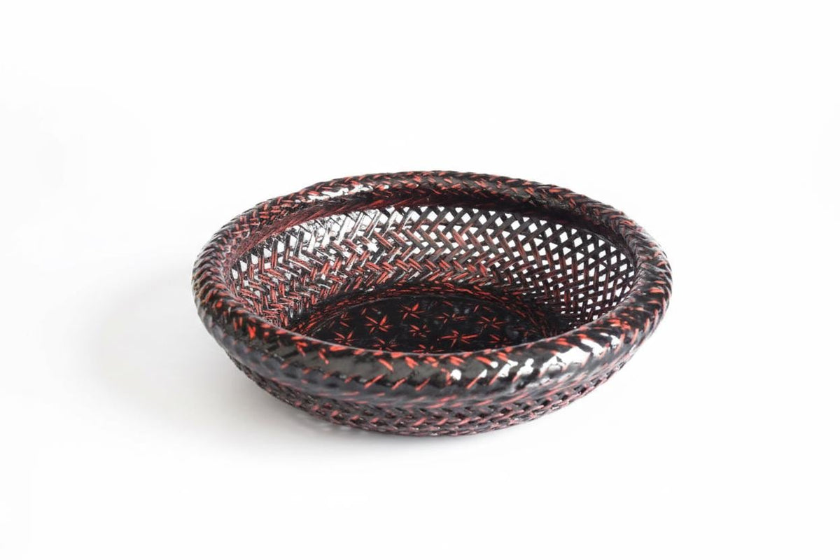 Rantai Lacquerware Bamboo Tray And Bowl Set bowl piece