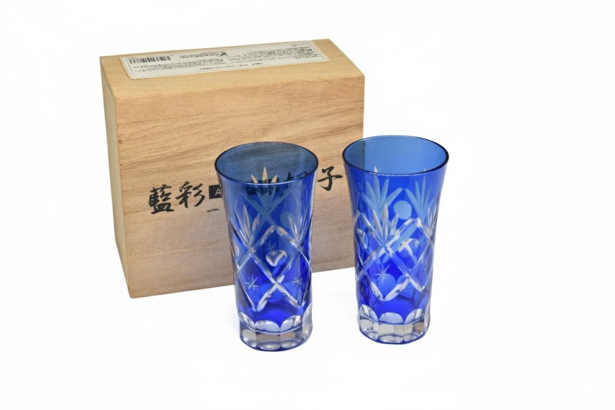 Aisai-Kiriko Cut Glass Tumblers