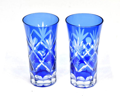 Aisai-Kiriko Cut Glass Tumblers