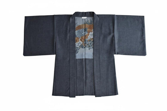 Men's Haori Oshima Tsumugi Silk, Short Kimono Jacket