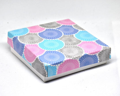 Decorative paper gift box with colorful Japanese pattern