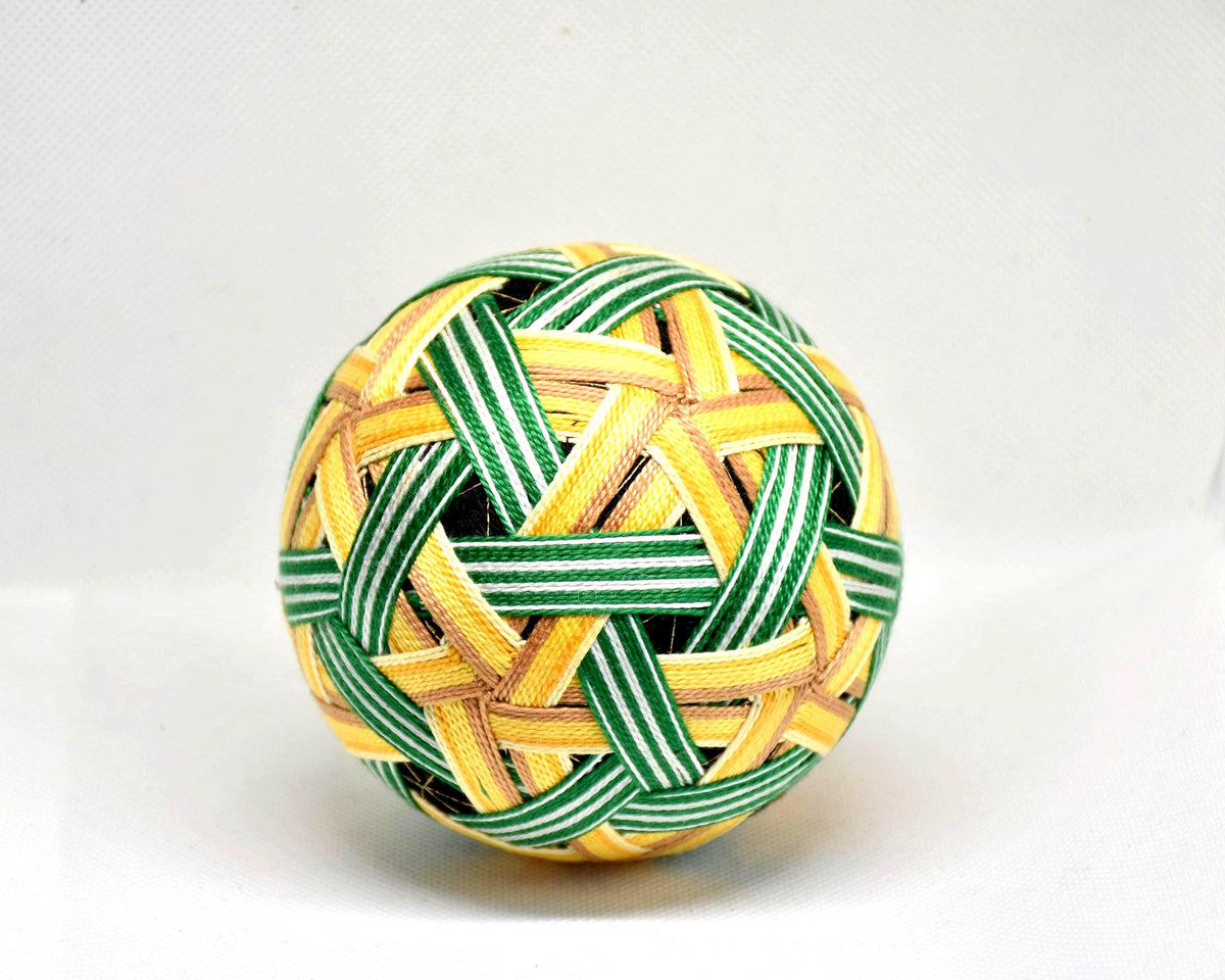 Temari Ball Embroidery showing another view of the intricate traditional folk art stitching