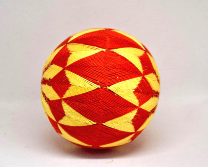 Hand-Embroidered Japanese Temari Ball Folk Art table scatter showing alternative pattern angle