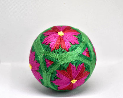 Hand-Embroidered Japanese Temari Ball Folk Art table scatters rotated