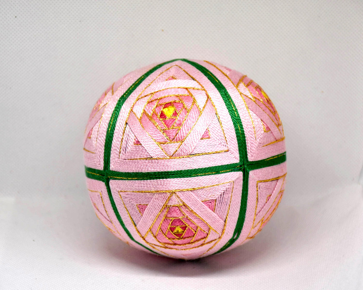 Hand-Embroidered Japanese Temari Ball table scatters shown from a slightly different perspective