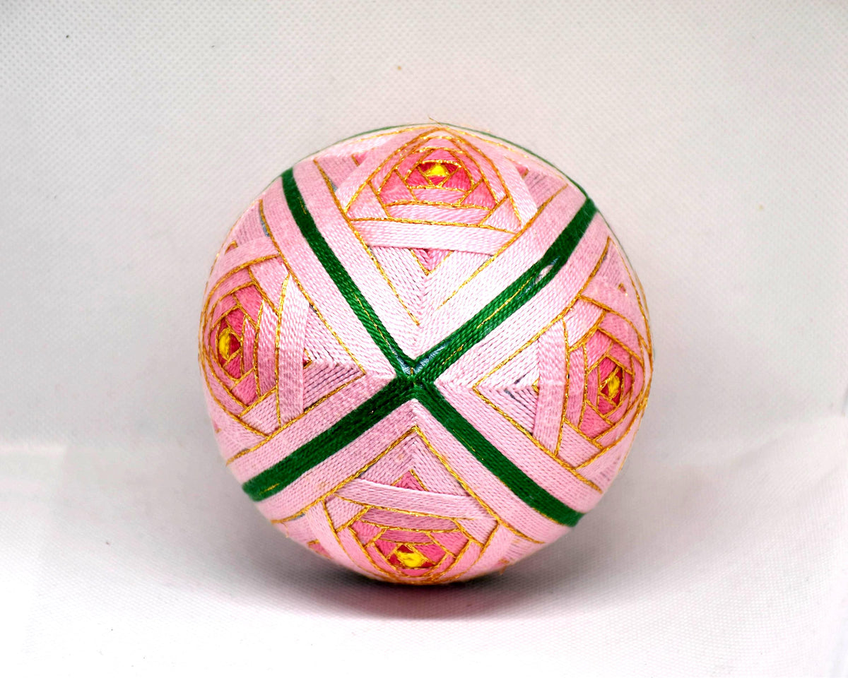 Hand-Embroidered Japanese Temari Ball table scatters rotated to show more embroidered segments