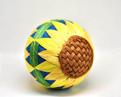 Hand-Embroidered Traditional Japanese Temari Ball table scatter with vibrant colourful threads and intricate pattern