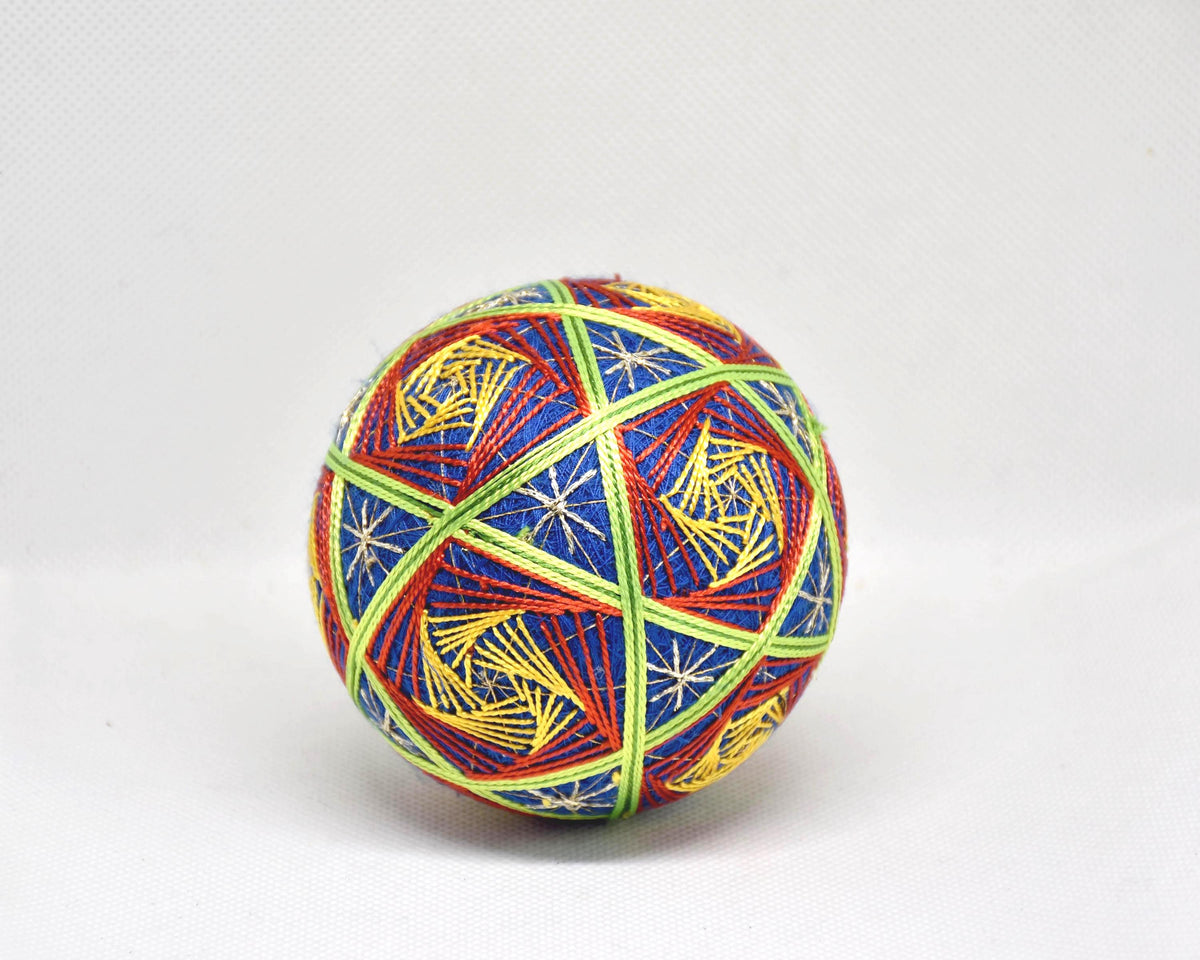 Hand-Embroidered Japanese Temari Ball highlighting the traditional Japanese handicraft design