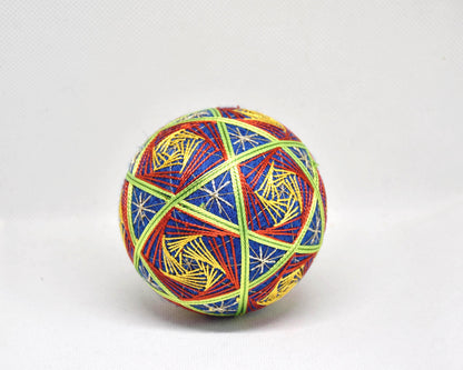 Hand-Embroidered Japanese Temari Ball highlighting the traditional Japanese handicraft design