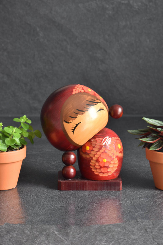 Sosaku Kokeshi Chie Tamura Pigtail