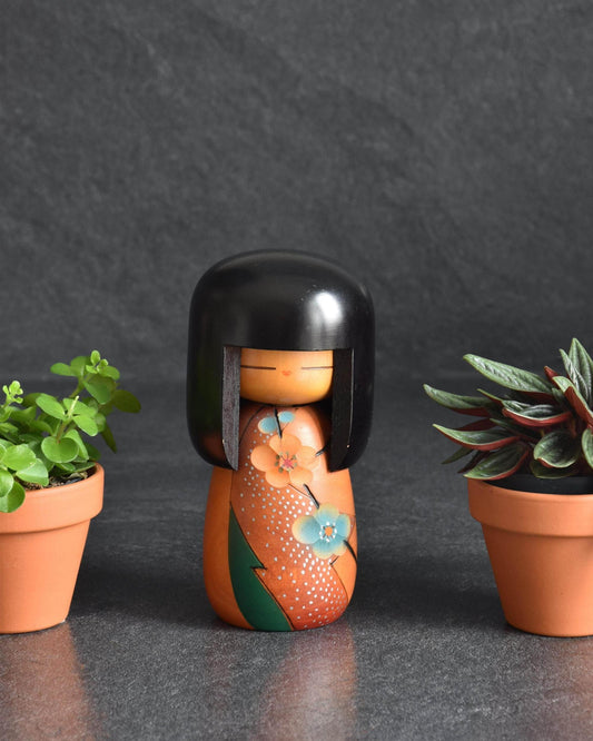 Kokeshi Doll Plum Blossom Motif