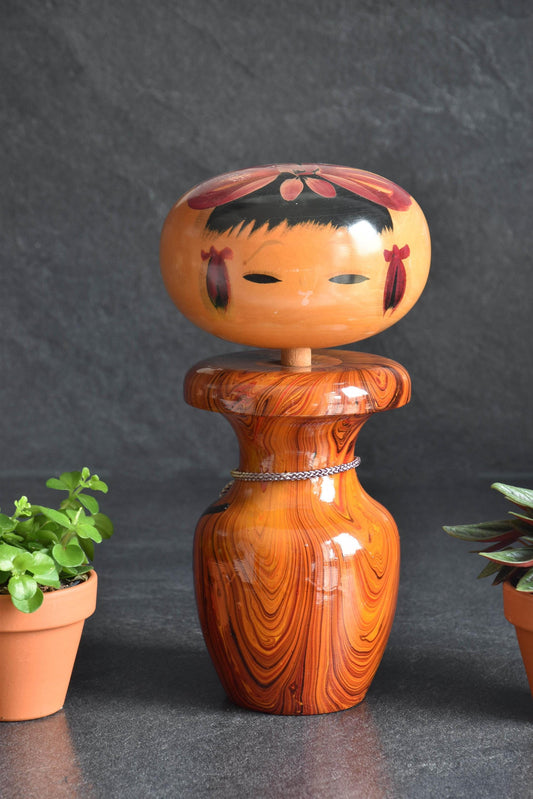 Sosaku Kokeshi Marbled Lacquer