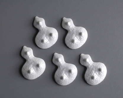 Floral Gourd Porcelain Chopstick Rest Set underside view showing three small support feet