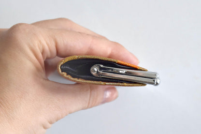 Nishijin-Ori Silk Gamaguchi Coin Purse side view of the clasp