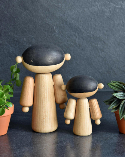 Hideo Ishihara kokeshi pair back view