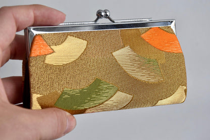 Nishijin-Ori Silk Gamaguchi Coin Purse in vintage Japanese style