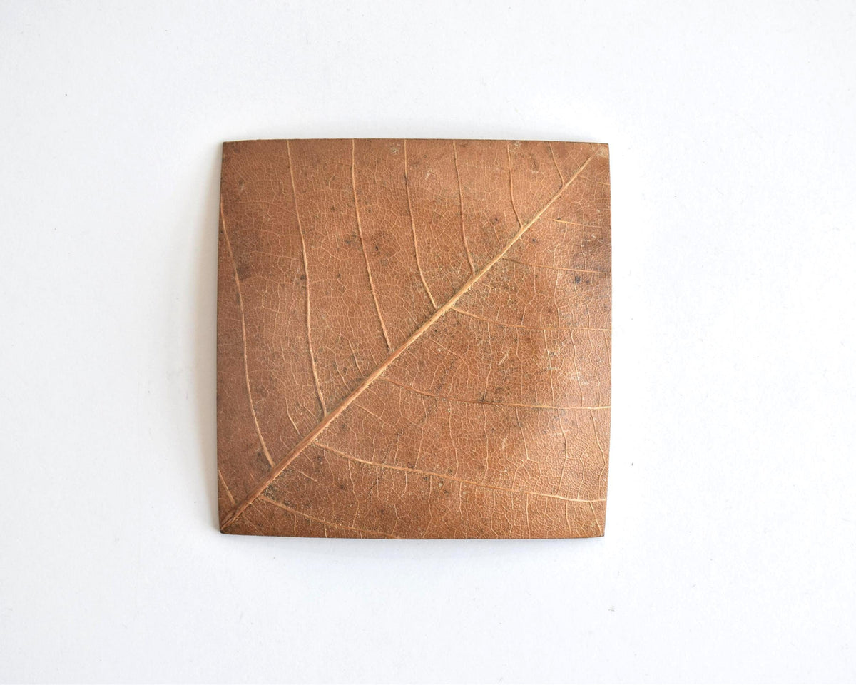Hida Kōgei Hōba Magnolia Leaf Tray showing natural leaf texture and shape