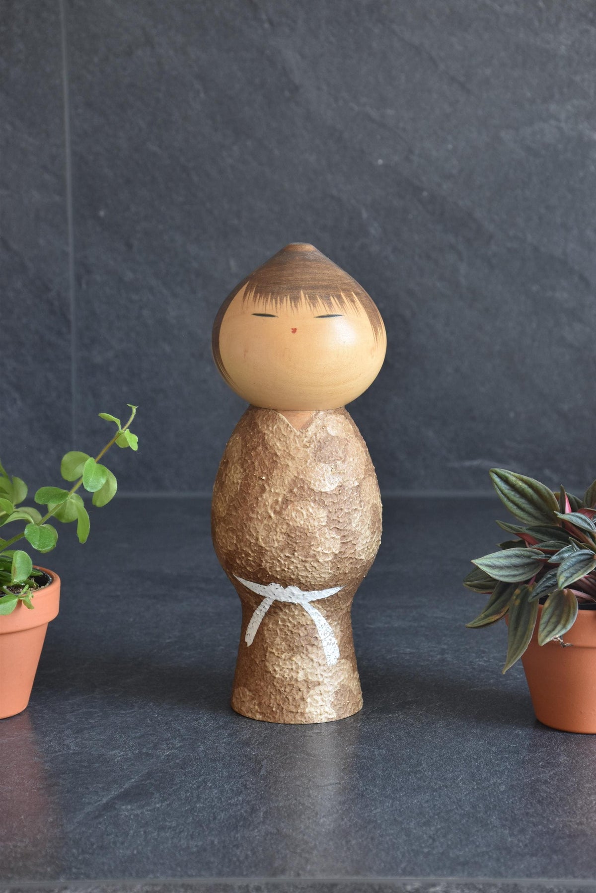 Masao Watanabe Sosaku Kokeshi Doll Mushin handcrafted by master artisan from Fukushima Japan