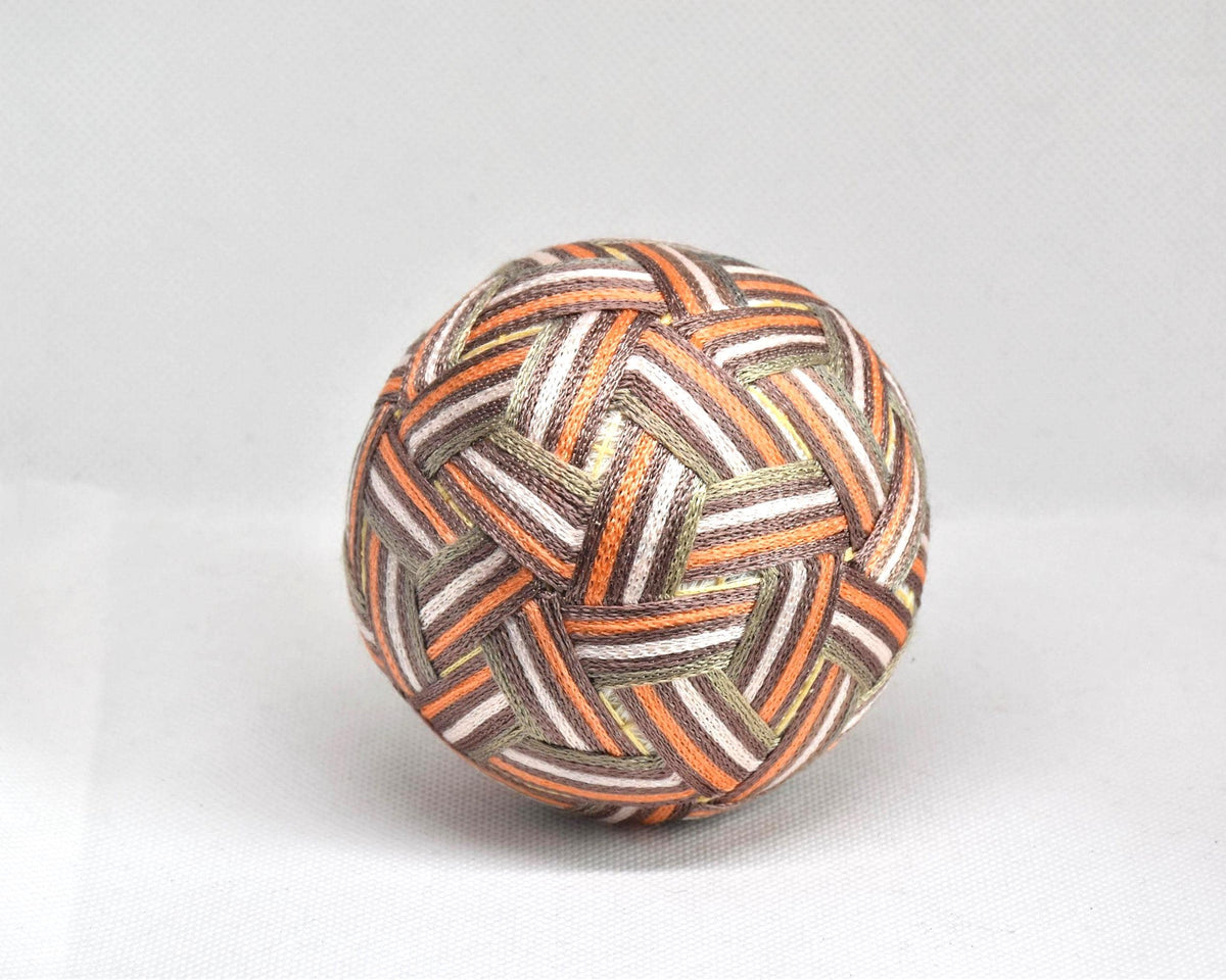 Hand-Embroidered Japanese Temari Ball Folk Art table scatter featuring intricate colorful thread embroidery