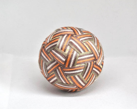 Hand-Embroidered Japanese Temari Ball Folk Art table scatter featuring intricate colorful thread embroidery