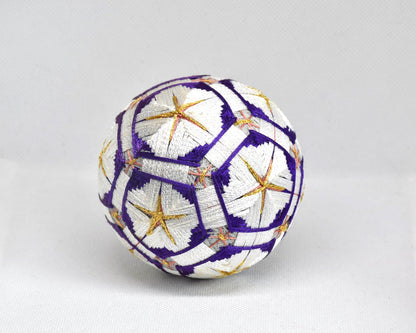 Hand-Embroidered Traditional Japanese Temari Ball in vibrant colourful threads